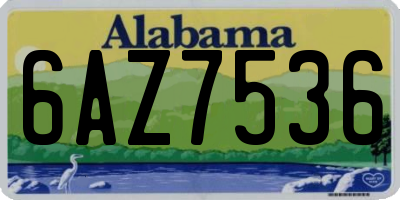 AL license plate 6AZ7536