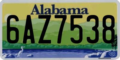 AL license plate 6AZ7538