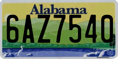 AL license plate 6AZ7540