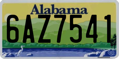 AL license plate 6AZ7541