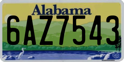 AL license plate 6AZ7543