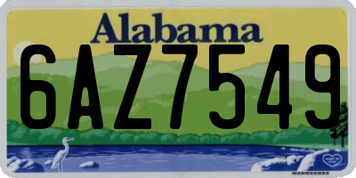 AL license plate 6AZ7549