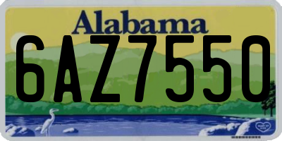 AL license plate 6AZ7550