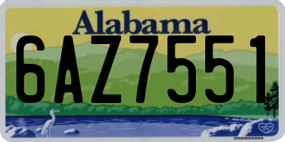 AL license plate 6AZ7551