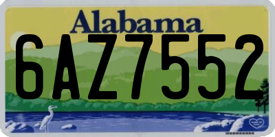 AL license plate 6AZ7552