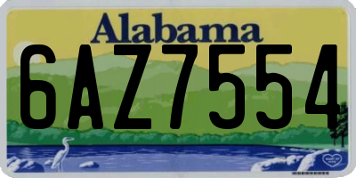 AL license plate 6AZ7554