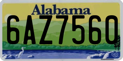 AL license plate 6AZ7560