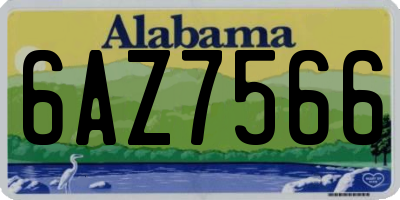AL license plate 6AZ7566