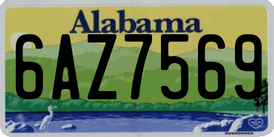 AL license plate 6AZ7569