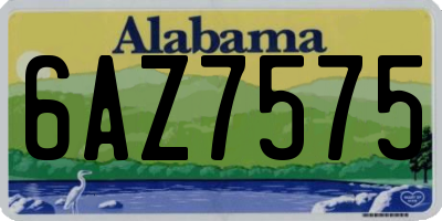 AL license plate 6AZ7575