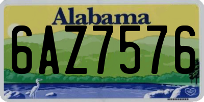 AL license plate 6AZ7576