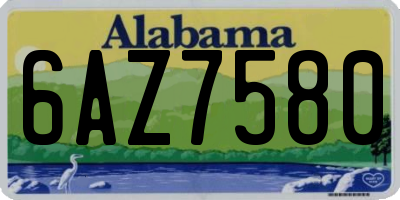 AL license plate 6AZ7580