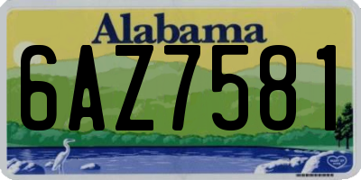 AL license plate 6AZ7581