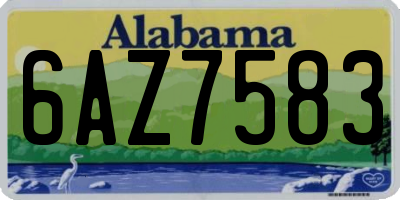 AL license plate 6AZ7583