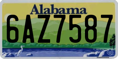 AL license plate 6AZ7587