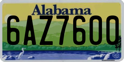 AL license plate 6AZ7600