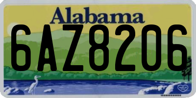 AL license plate 6AZ8206