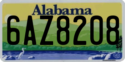 AL license plate 6AZ8208