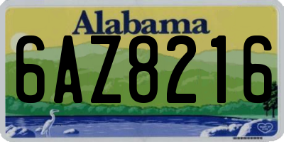 AL license plate 6AZ8216