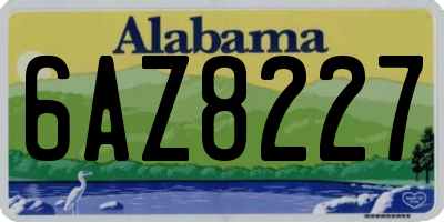 AL license plate 6AZ8227