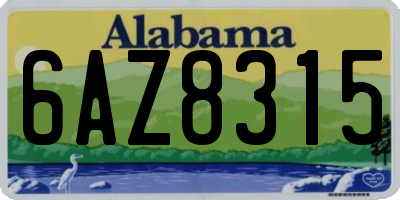 AL license plate 6AZ8315