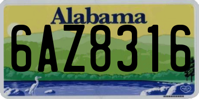 AL license plate 6AZ8316