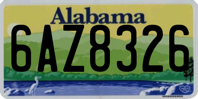 AL license plate 6AZ8326