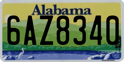 AL license plate 6AZ8340