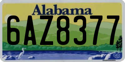 AL license plate 6AZ8377