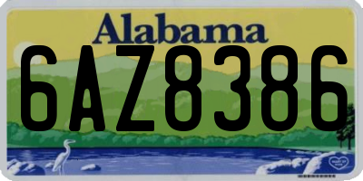 AL license plate 6AZ8386