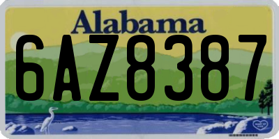 AL license plate 6AZ8387