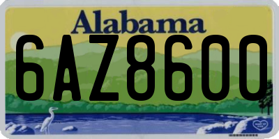 AL license plate 6AZ8600