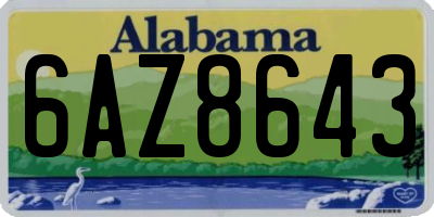 AL license plate 6AZ8643