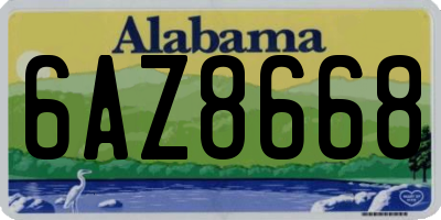 AL license plate 6AZ8668