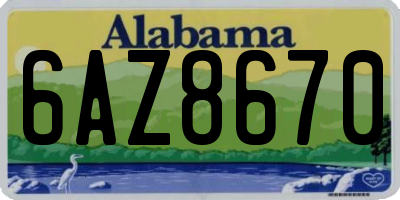 AL license plate 6AZ8670