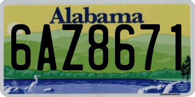AL license plate 6AZ8671
