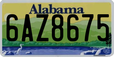 AL license plate 6AZ8675