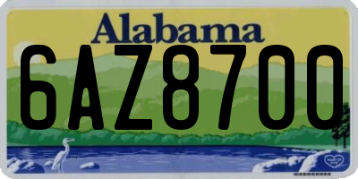 AL license plate 6AZ8700