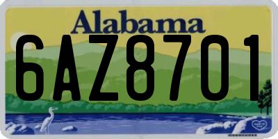 AL license plate 6AZ8701