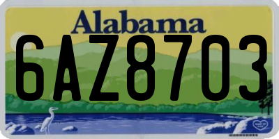 AL license plate 6AZ8703