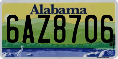 AL license plate 6AZ8706