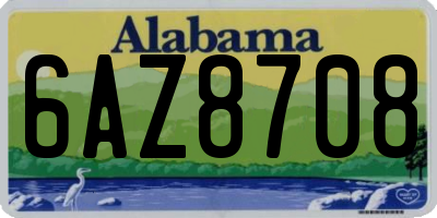 AL license plate 6AZ8708
