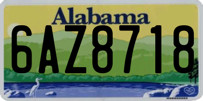 AL license plate 6AZ8718