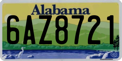 AL license plate 6AZ8721