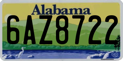 AL license plate 6AZ8722