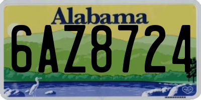 AL license plate 6AZ8724