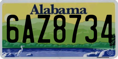 AL license plate 6AZ8734