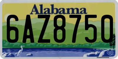 AL license plate 6AZ8750