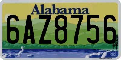 AL license plate 6AZ8756