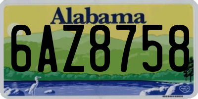 AL license plate 6AZ8758